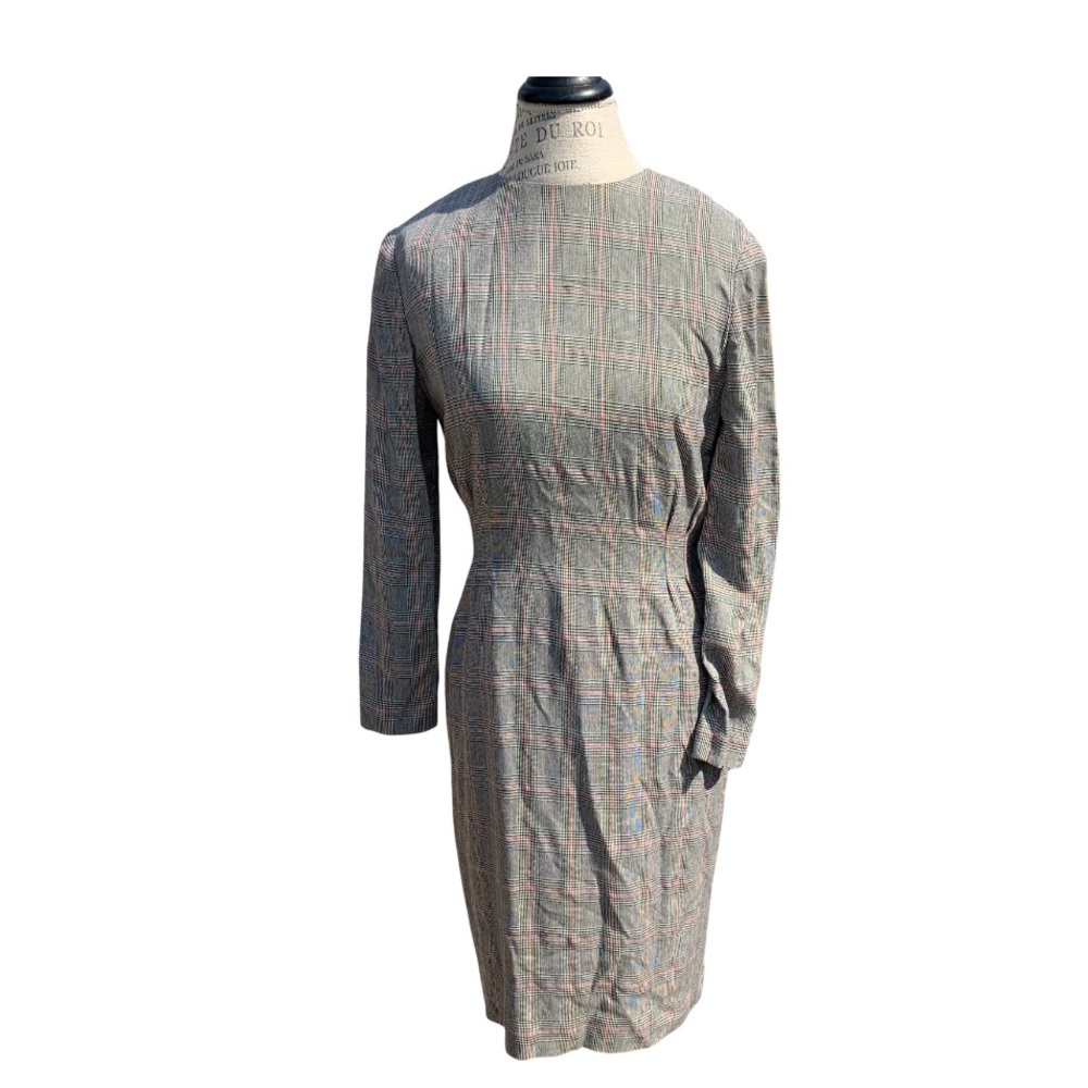 Vintage Long Sleeve Plaid Dress